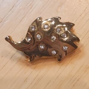 Mini Hedgehog Brooch with Rhinestones